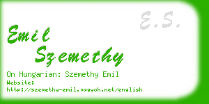 emil szemethy business card